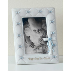 Baptized in Christ Frame, White with Ribbons